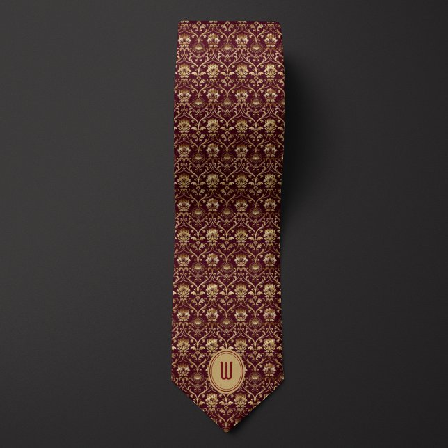 Ornate Burgundy och Guld Monogram Slips (Skapare uppladdad)