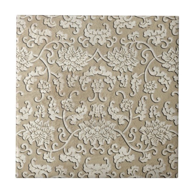 Ornate Carved Marble Panel Kakelplatta (Framsidan)