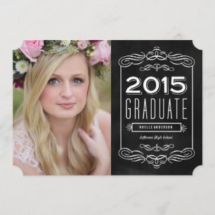 Ornate Chalkboard Inbjudan till studenten