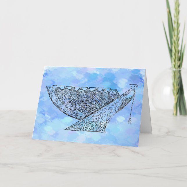 Ornate Chanukah Menorah Anpassade Greeting Card Kort (Framsida)