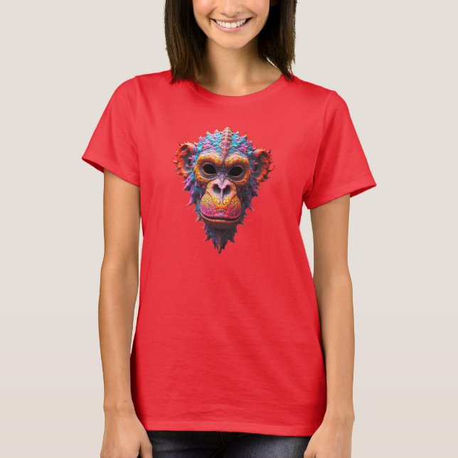 Ornate Chimp Mask T Shirt (Framsida)