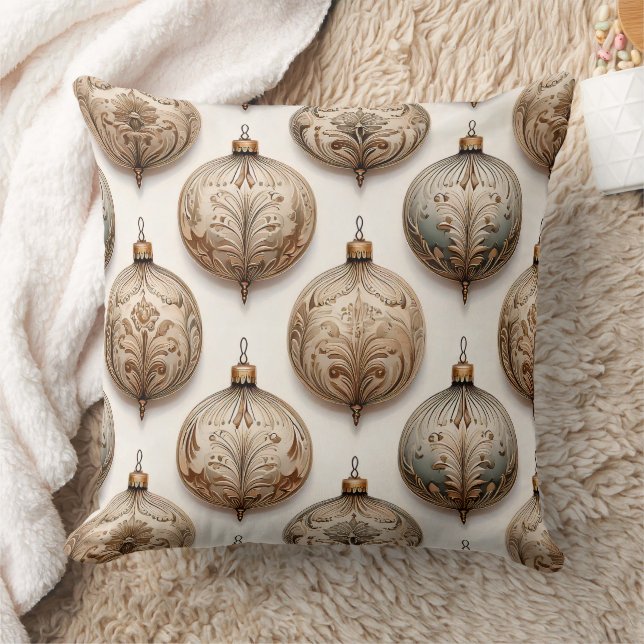 Ornate Circle Ornaments - Baroque & Quilted (1) Kudde (Filt)