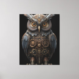 Ornate Clockwork Owl Canvastryck