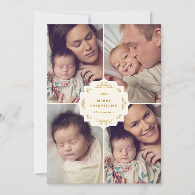 ORNATE COLLAGE | HELGDAG-FOTOKORT JULKORT (Framsida)