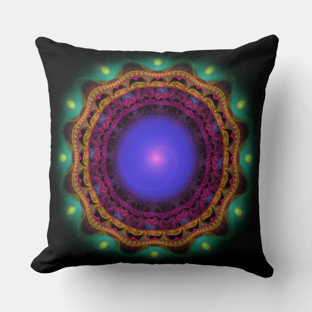 Ornate colorful mandala kudde (Framsida)