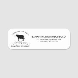 Ornate Cow Silhouette | Country Farm Brand Design Namnbricka