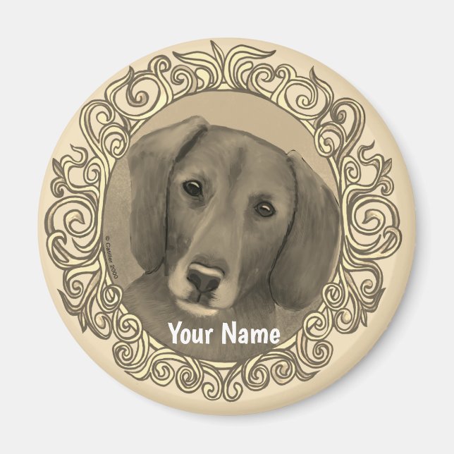 Ornate Dachshund Magnet (Framsidan)