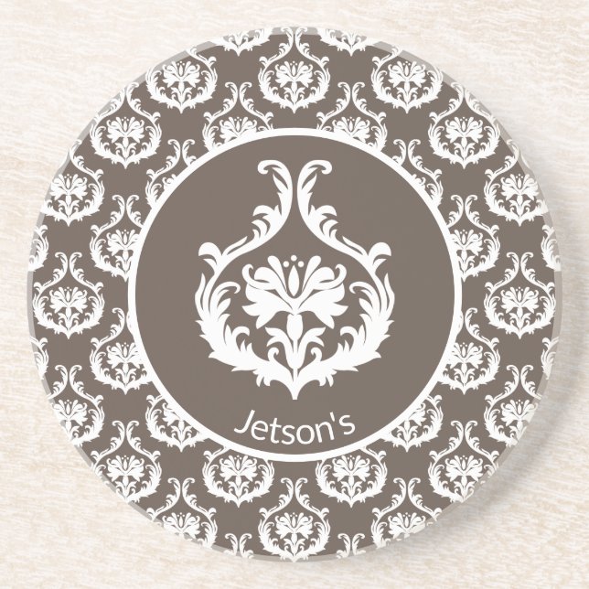 Ornate Damask Patterned Underlägg (Framsidan)