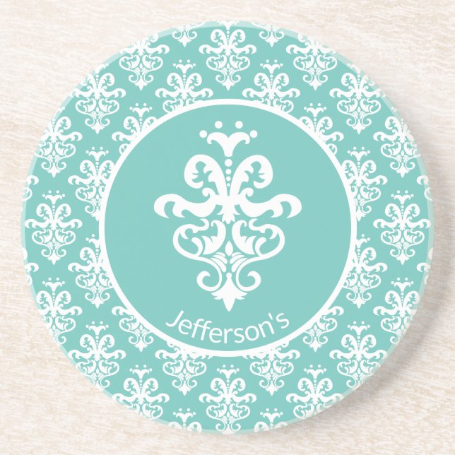 Ornate Damask Patterned Underlägg (Framsidan)