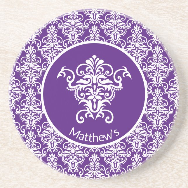 Ornate Damask Patterned Underlägg (Framsidan)