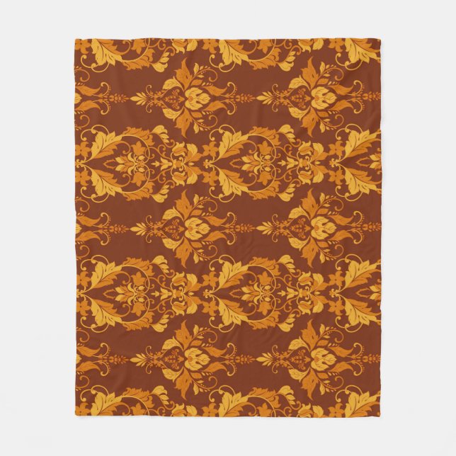 Ornate Damask: Vintage Elegant Tapet Fleecefilt (Framsidan)