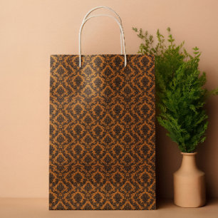 Ornate Damask Vintage Mönster Orange Halloween