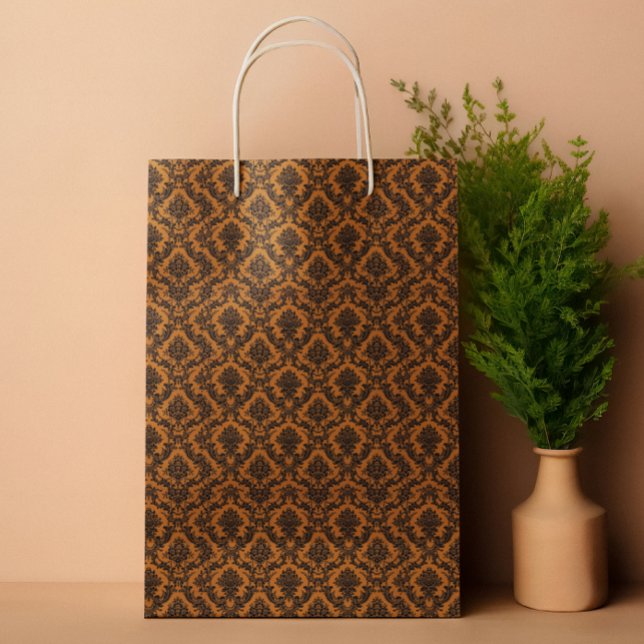 Ornate Damask Vintage Mönster Orange Halloween (Skapare uppladdad)