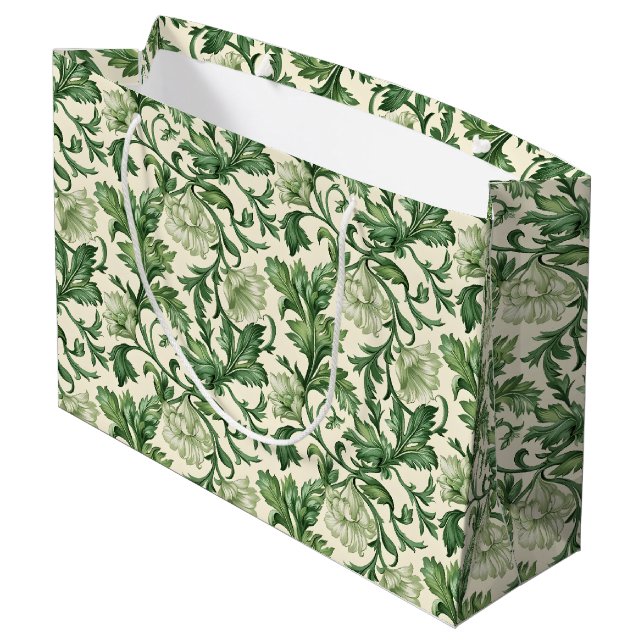 Ornate dark green acanthus leaves pattern (Baksidan Vinklad)