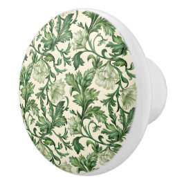 Ornate dark green acanthus leaves pattern knopp