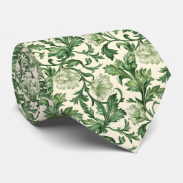Ornate dark green acanthus leaves pattern slips