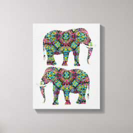 Ornate Decorated Indian Elephant Design Canvastryck