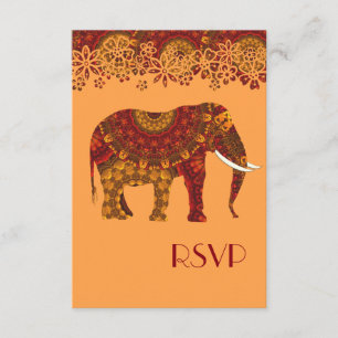 Ornate Decorated Indian Elephant Design Inbjudningar