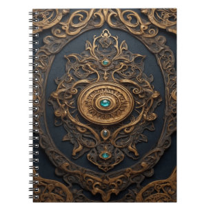 Ornate Design i gamla Guld och blå Anteckningsbok