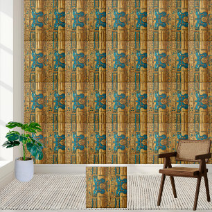 Ornate Egyptian Decorative Mönster Tile Kakelplatta