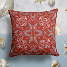 Ornate Elegance i Scarlet Red Kudde