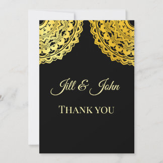 Ornate Elegant Flourish Wedding Thank You Card Tack Kort