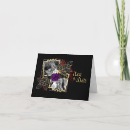 Ornate Elegant Photo Save the Date Lila Ro Kort