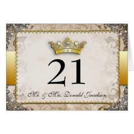 Ornate Fairytale Bröllop Bordsnummer Card Hälsningskort