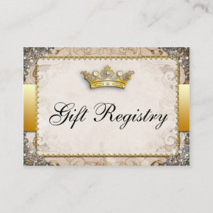 Ornate Fairytale Storybook Bröllop Gift-registret Tilläggskort