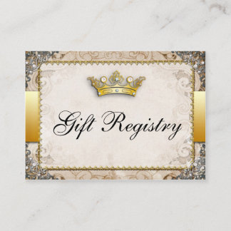 Ornate Fairytale Storybook Bröllop Gift-registret Tilläggskort