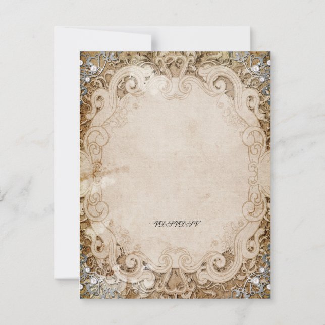 Ornate Fairytale Storybook Möhippa Inbjudan (Baksida)