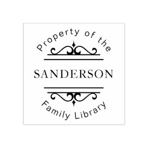 Ornate Family Bibliotek Personlig Bok Stämpel