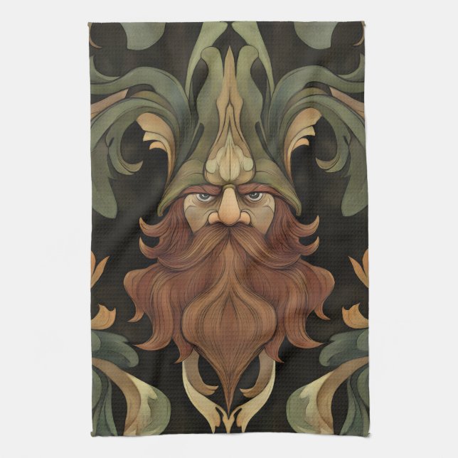 Ornate Fantasy Gnome Kökshandduk (Vertikal)