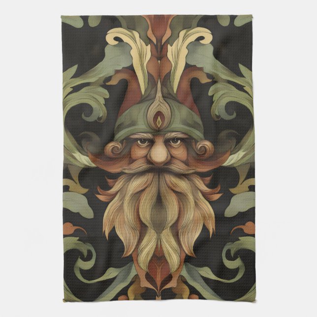 Ornate Fantasy Gnome Kökshandduk (Vertikal)
