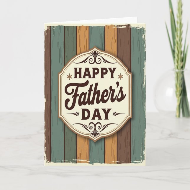Ornate Fathers Day Plaque Card Kort (Framsida)