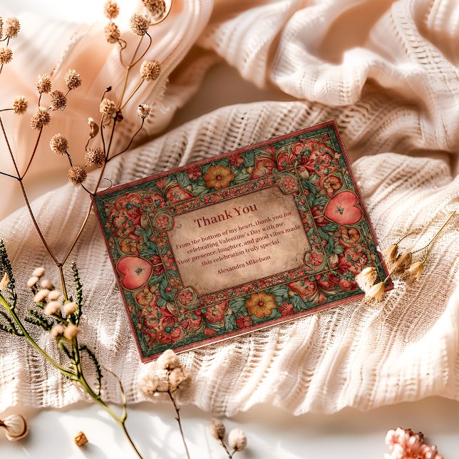 Ornate Floral Heart Valentine Party Tack Kort (Skapare uppladdad)