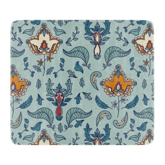 Ornate floral pattern on a pale blue background (Framsidan)