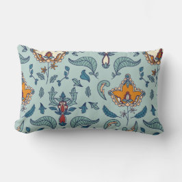 Ornate floral pattern on a pale blue background lumbarkudde