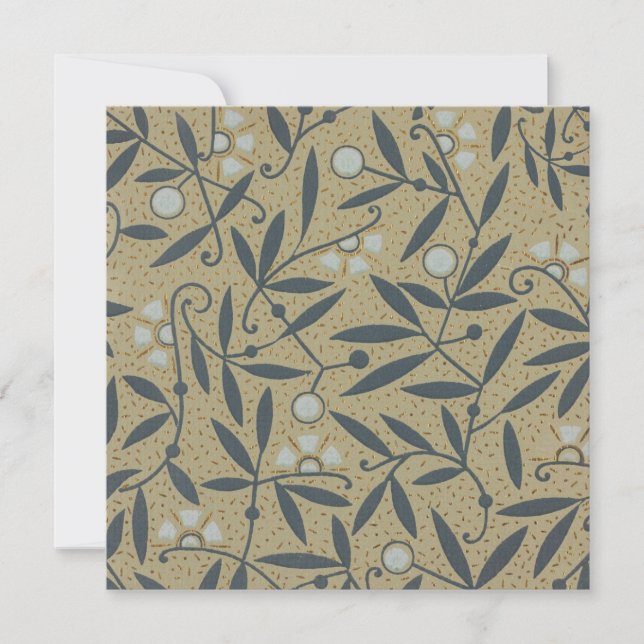 Ornate floral pattern with dark blue vines  tack kort (Framsida)