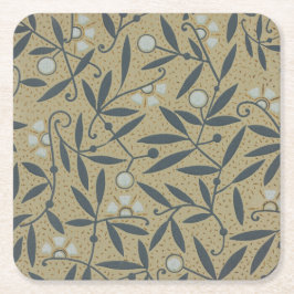 Ornate floral pattern with dark blue vines  underlägg papper kvadrat