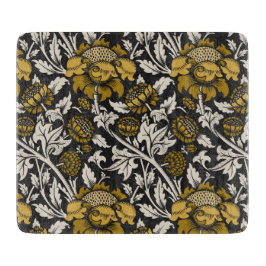 Ornate floral pattern with large gold flowers 