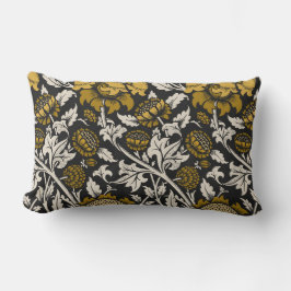 Ornate floral pattern with large gold flowers  lumbarkudde
