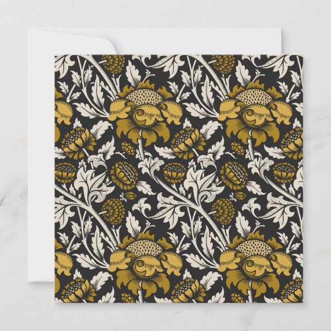 Ornate floral pattern with large gold flowers  tack kort (Framsida)