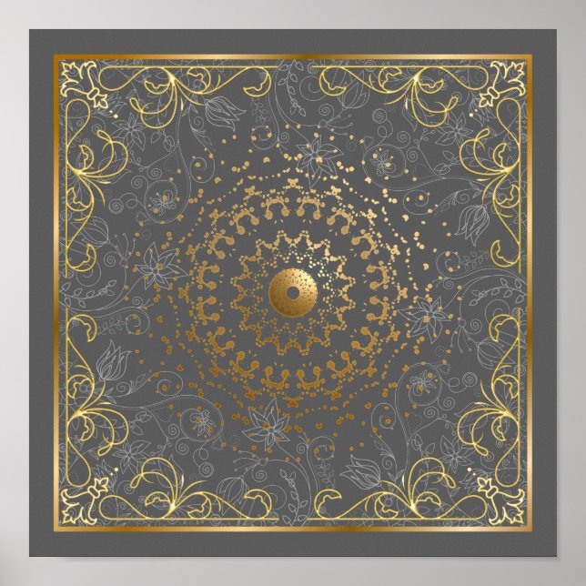 Ornate flourish blommigt poster (Framsidan)