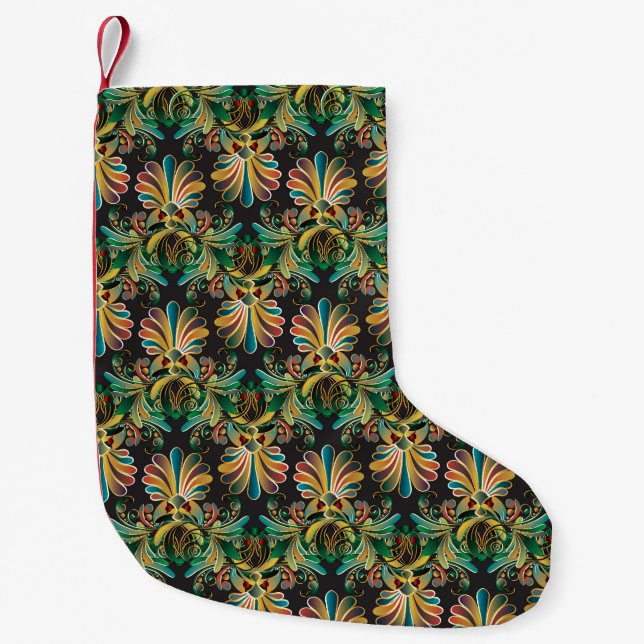 Ornate Flower Luxury Tapet Liten Julstrumpa (Framsidan)