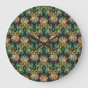 Ornate Flower Luxury Tapet Stor Klocka
