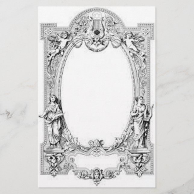 Ornate Formal Stationary Stationary Stationery Brevpapper (Baksida)