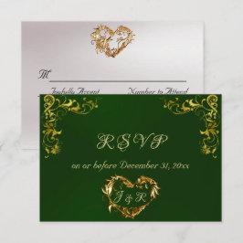 Ornate Frame & Heart - Emerald/Gold OSA Kort