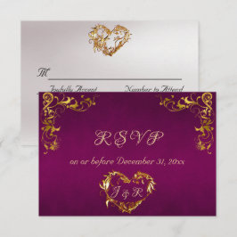 Ornate Frame & Heart - Purple/Gold OSA Kort