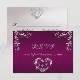 Ornate Frame & Heart - Purple/Silver OSA Kort